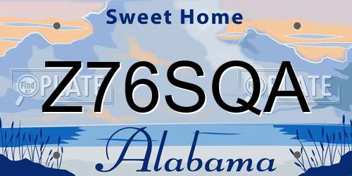 Z76SQA Alabama License Plate