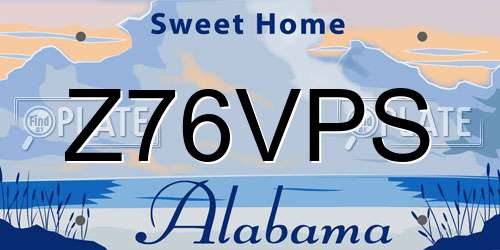 Z76VPS Alabama License Plate