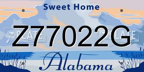 Z77022G Alabama License Plate