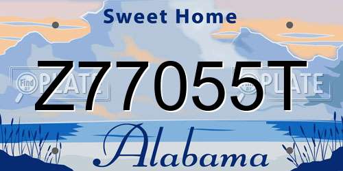 Z77055T Alabama License Plate