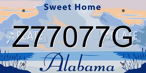 Z77077G Alabama License Plate
