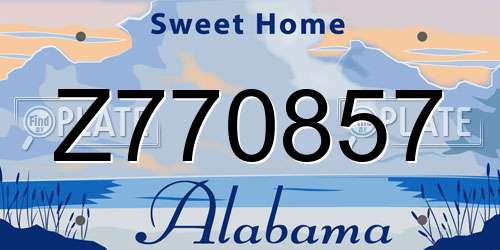Z770857 Alabama License Plate