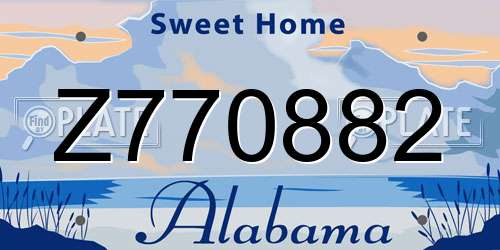 Z770882 Alabama License Plate