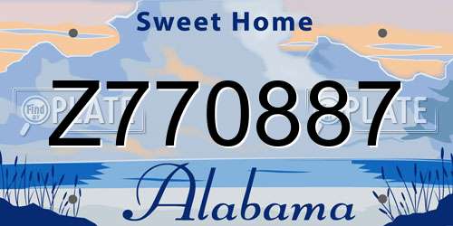 Z770887 Alabama License Plate