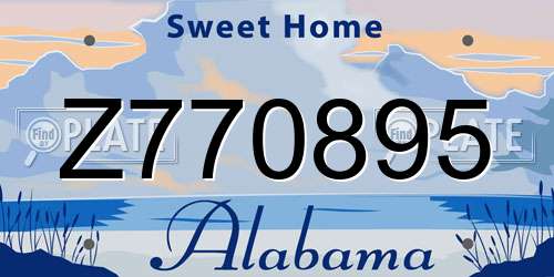 Z770895 Alabama License Plate