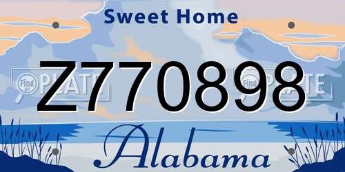 Z770898 Alabama License Plate