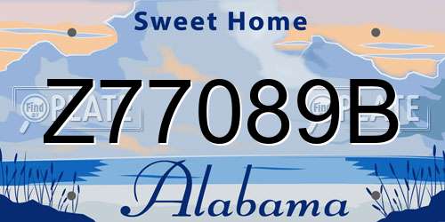 Z77089B Alabama License Plate