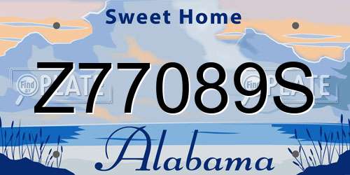 Z77089S Alabama License Plate