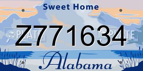 Z771634 Alabama License Plate