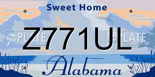 Z771UL Alabama License Plate