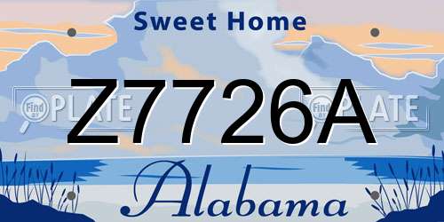 Z7726A Alabama License Plate