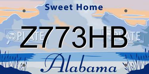 Z773HB Alabama License Plate