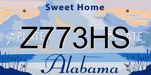 Z773HS Alabama License Plate