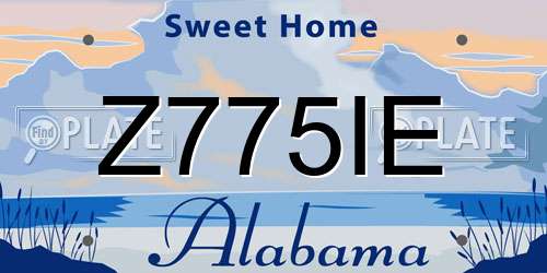 Z775IE Alabama License Plate