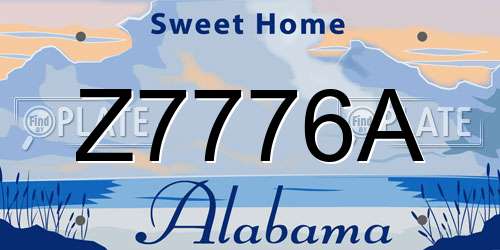 Z7776A Alabama License Plate