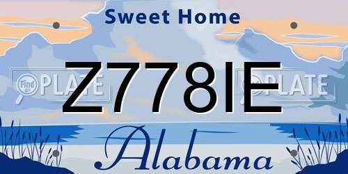 Z778IE Alabama License Plate