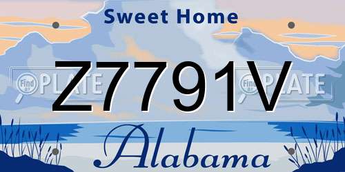 Z7791V Alabama License Plate
