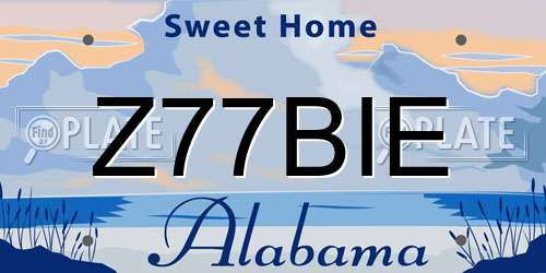 Z77BIE Alabama License Plate