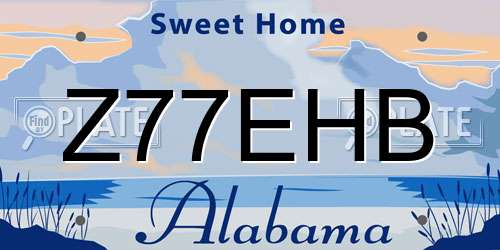 Z77EHB Alabama License Plate