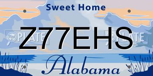 Z77EHS Alabama License Plate