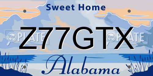 Z77GTX Alabama License Plate