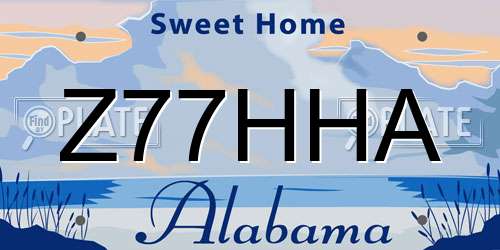 Z77HHA Alabama License Plate