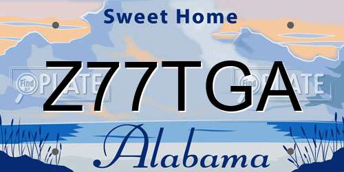 Z77TGA Alabama License Plate