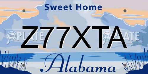 Z77XTA Alabama License Plate