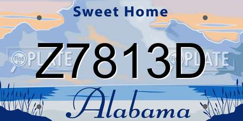 Z7813D Alabama License Plate