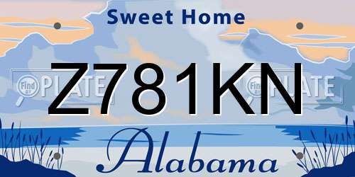 Z781KN Alabama License Plate