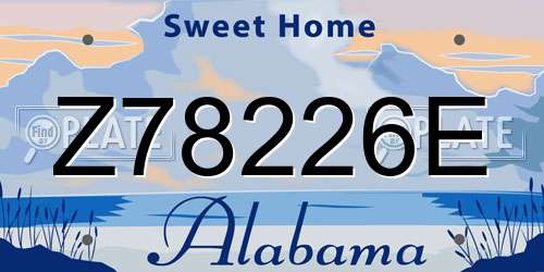 Z78226E Alabama License Plate