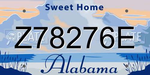 Z78276E Alabama License Plate