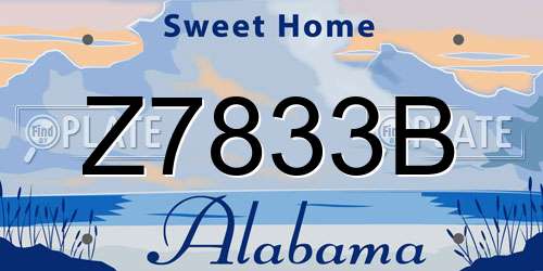 Z7833B Alabama License Plate