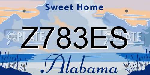 Z783ES Alabama License Plate