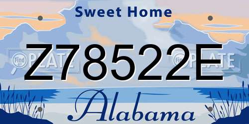 Z78522E Alabama License Plate