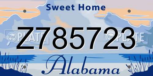 Z785723 Alabama License Plate