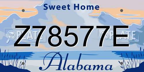 Z78577E Alabama License Plate