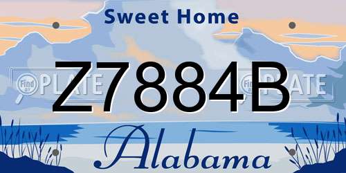 Z7884B Alabama License Plate