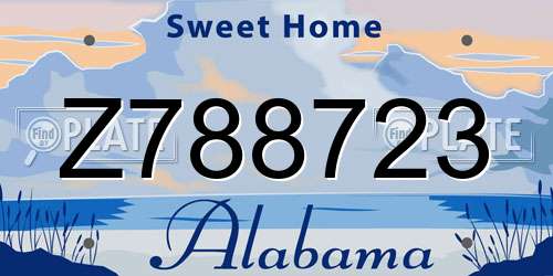 Z788723 Alabama License Plate