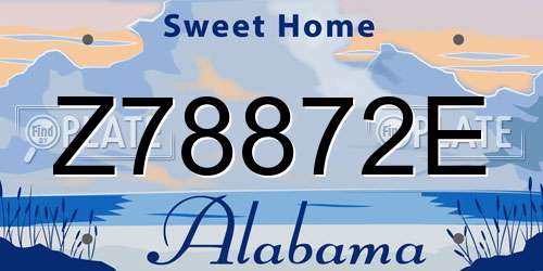 Z78872E Alabama License Plate