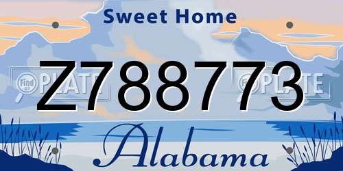Z788773 Alabama License Plate