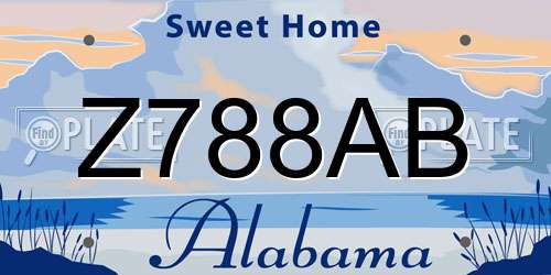 Z788AB Alabama License Plate