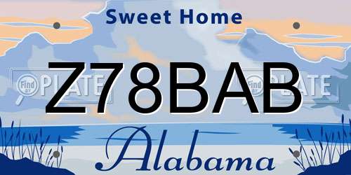 Z78BAB Alabama License Plate