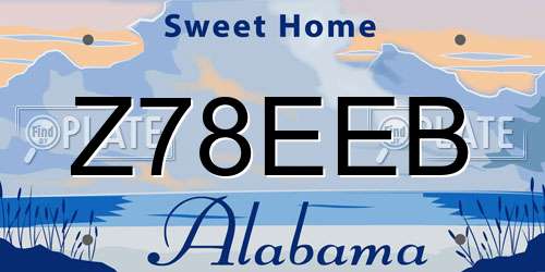 Z78EEB Alabama License Plate