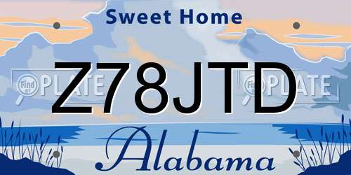Z78JTD Alabama License Plate