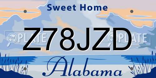 Z78JZD Alabama License Plate