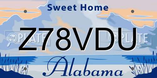 Z78VDU Alabama License Plate