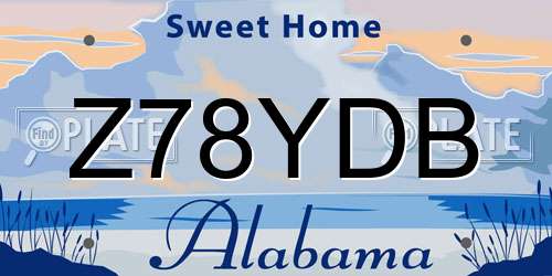 Z78YDB Alabama License Plate