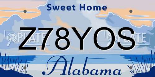 Z78YOS Alabama License Plate