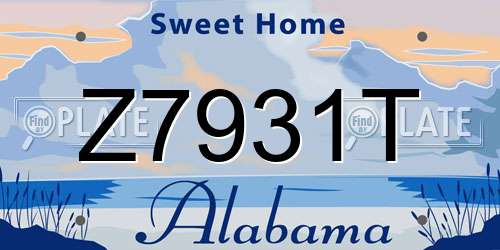 Z7931T Alabama License Plate